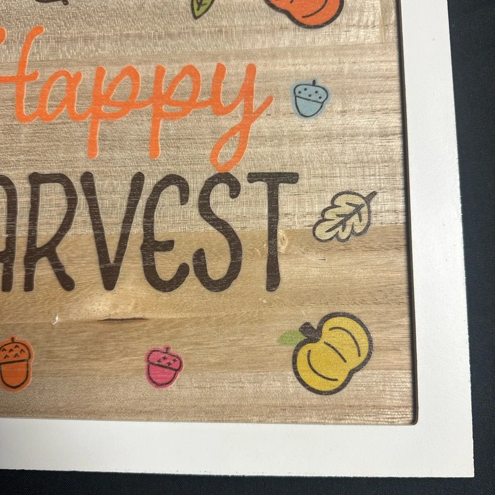 💥 $5 if Bundled Happy Harvest Sign with Silver Sparkle Edges SPRITZ Target NWT